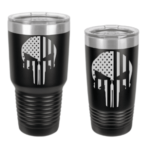 Punisher (American Flag) Engraved Drinkware