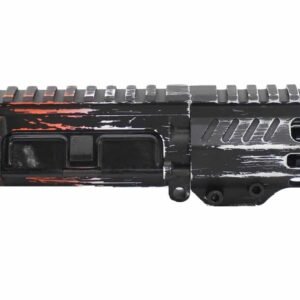Black Orange and White Battlewear Cerakote AR-15 4.75″ 5.56 Assembled One-Off Upper