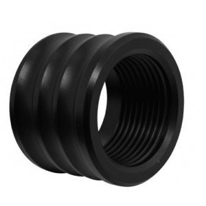 1/2×28 Double Fluted Pistol Length Aluminum Thread Protector – BLACK