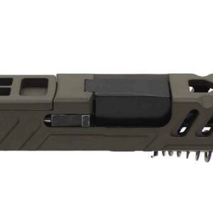 Assembled OD Green Cerakote Glock 43 RMSc MKII One-Off Slide w/ Nitride Barrel
