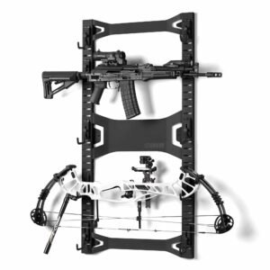 Savior Equipment Steel Rifle Rack – Horizontal Wall Mount Rack w/ 5 Set Hooks