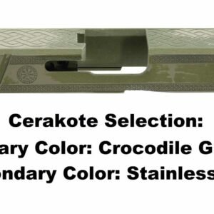 Deep Engraved Custom Cerakote Slide For Glock 17/19/21/26/43 – Viking Theme