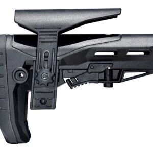 Mil-Spec Enhanced Stock with Polymer Cheek Riser + Screwed, Rubberized Recoil Pad